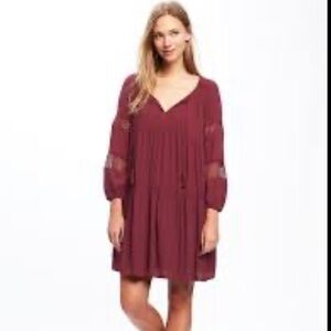 OLD NAVY Maroon Perfect Fall Bohemian Western Family Photo dress